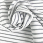 Jersey Streifen hellgrau weiß