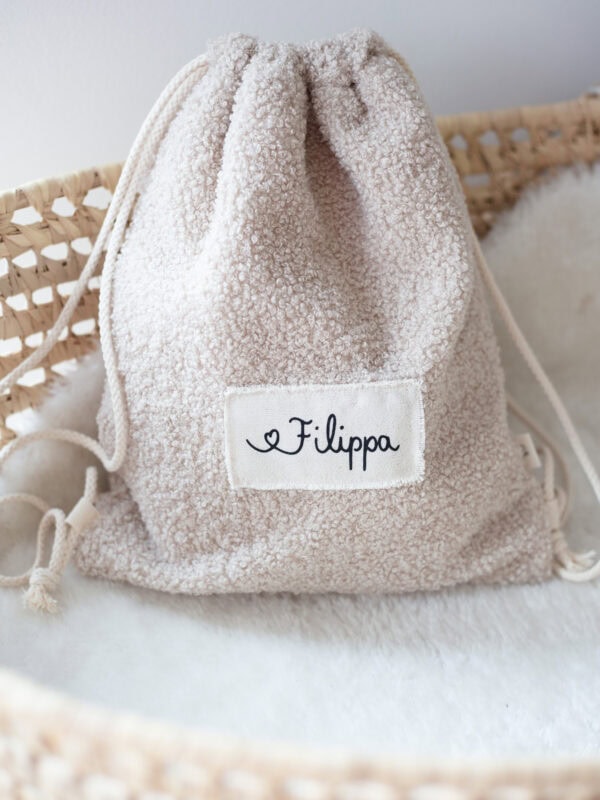 Turnbeutel Teddystoff personalisiert