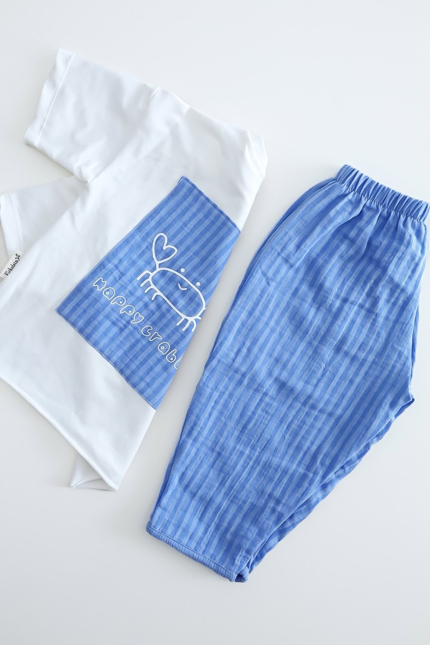 Musselin Hose cloudy/blue – Bild 4