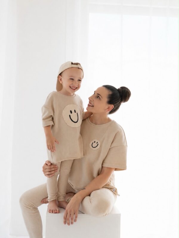 Mini Me Shirt Smiley beige Mom